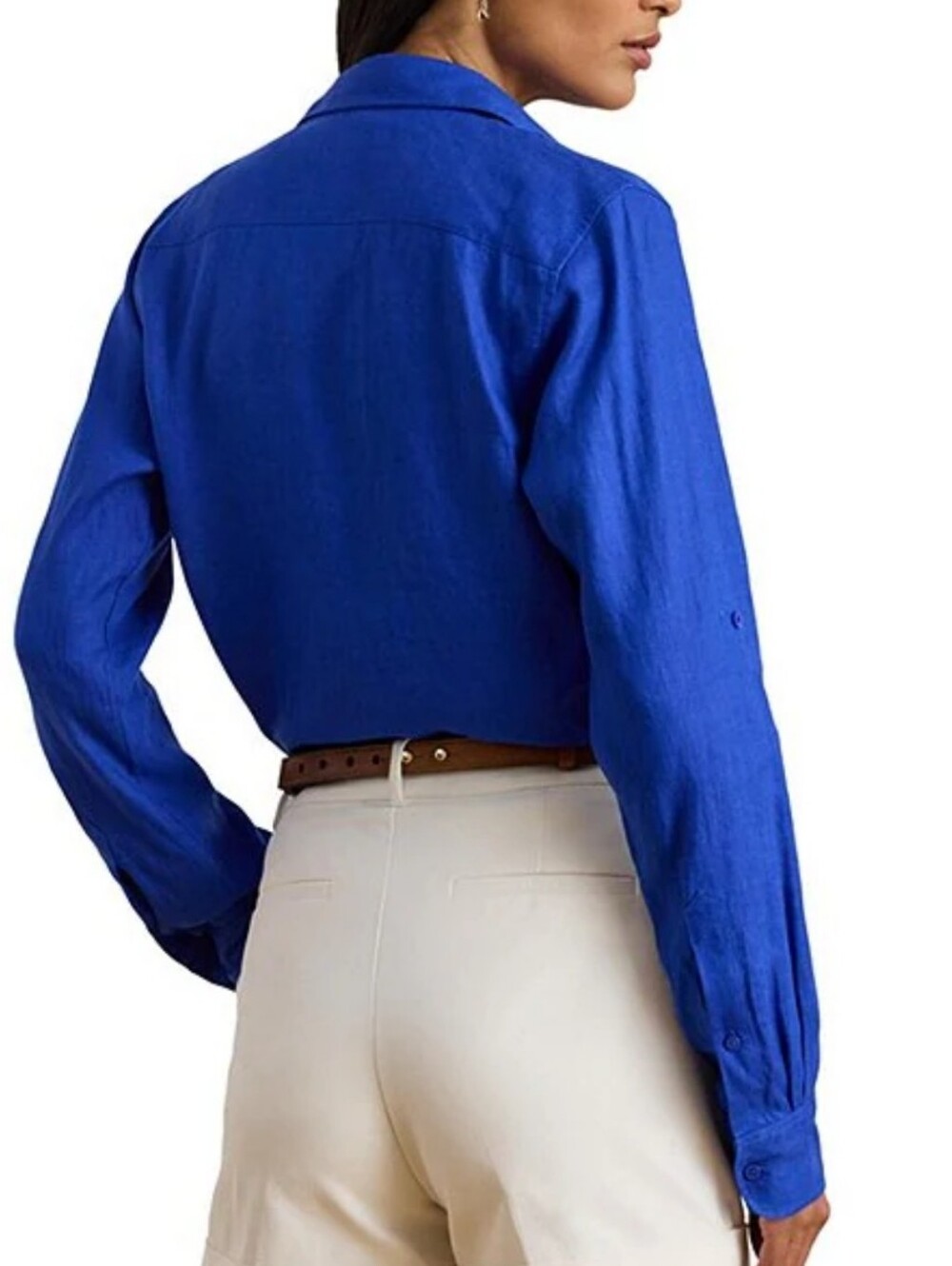 Lauren Ralph Lauren Black Label Shirt Button down Cruise Royal Blue 100% Linen